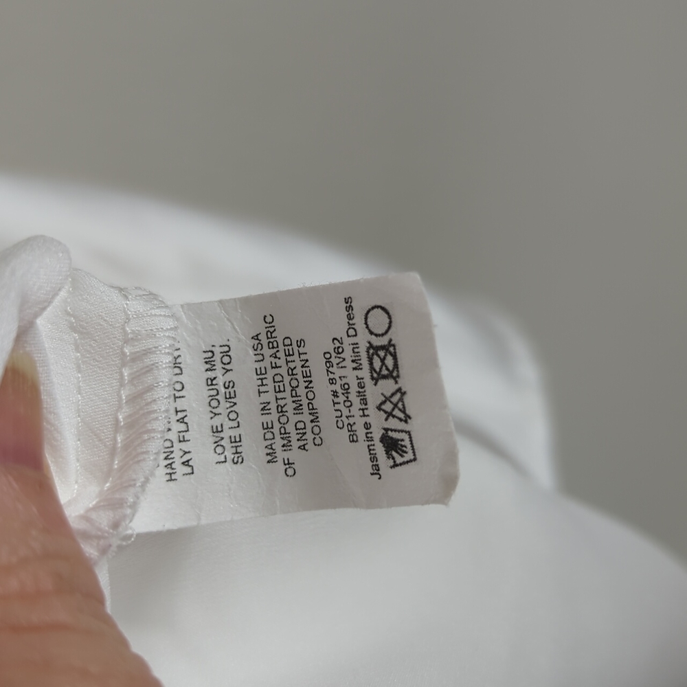 Show Me Your MuMu White Satin Halter Mini Dress - Picture 8 of 14
